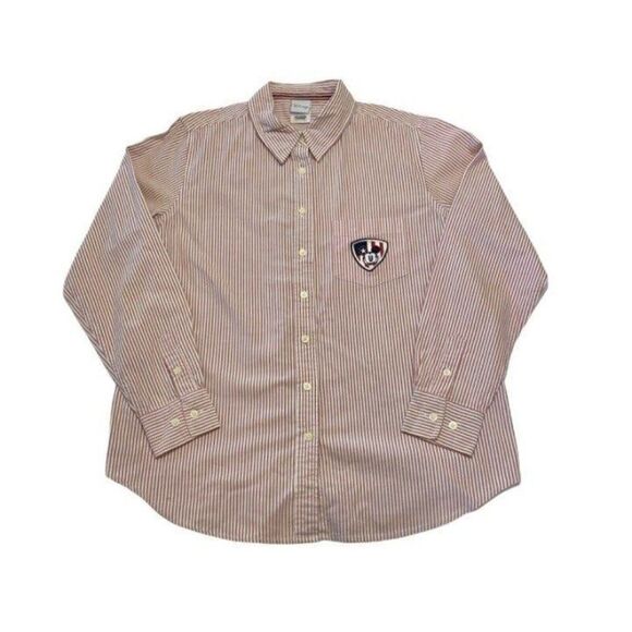 Vintage 90s Disney Mickey Mouse Button Down Shirt Women's Large Striped Y2k VTG - Picture 1 of 7